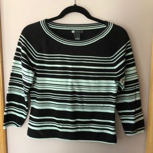 Carole Little Black & Aqua Sweater